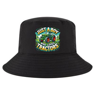 Just A Boy Who Loves Tractors Cool Comfort Performance Bucket Hat