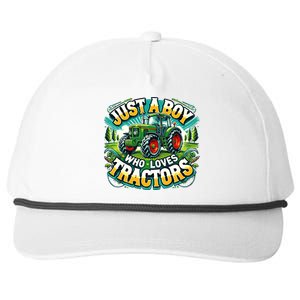 Just A Boy Who Loves Tractors Snapback Five-Panel Rope Hat