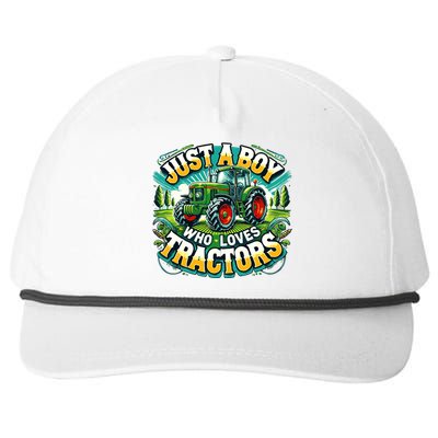 Just A Boy Who Loves Tractors Snapback Five-Panel Rope Hat