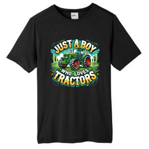 Just A Boy Who Loves Tractors Tall Fusion ChromaSoft Performance T-Shirt