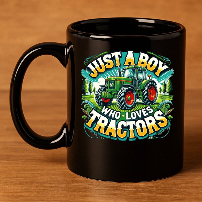Just A Boy Who Loves Tractors 11oz C Handle Ceramic Mug