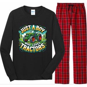 Just A Boy Who Loves Tractors Long Sleeve Pajama Set