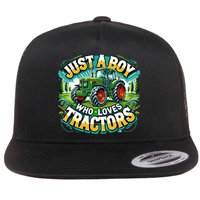 Just A Boy Who Loves Tractors Flatbill Hat