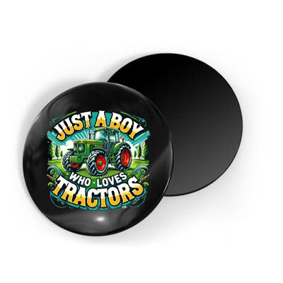 Just A Boy Who Loves Tractors Magnet