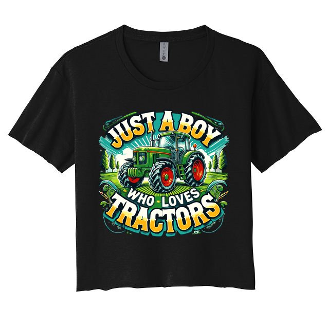 Just A Boy Who Loves Tractors Crop Top
