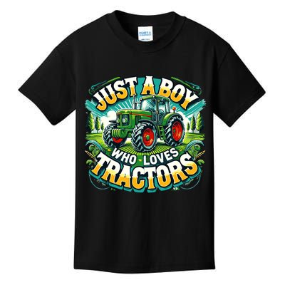 Just A Boy Who Loves Tractors Kids T-Shirt