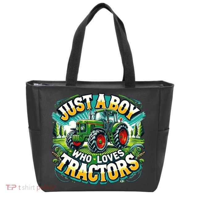 Just A Boy Who Loves Tractors Zip Tote Bag