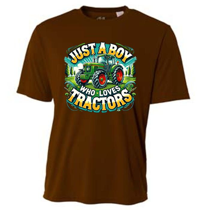 Just A Boy Who Loves Tractors Cooling Performance Crew T-Shirt