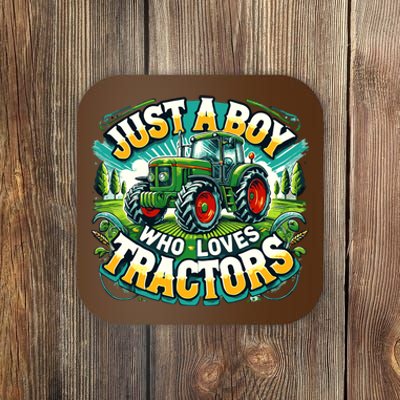 Just A Boy Who Loves Tractors Coaster