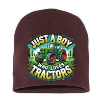 Just A Boy Who Loves Tractors Short Acrylic Beanie