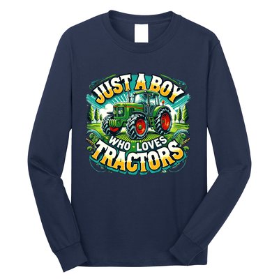 Just A Boy Who Loves Tractors Long Sleeve Shirt