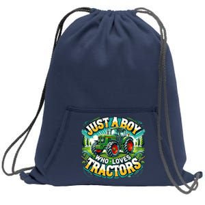 Just A Boy Who Loves Tractors Sweatshirt Cinch Pack Bag