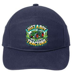 Just A Boy Who Loves Tractors 7-Panel Snapback Hat