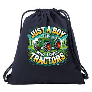 Just A Boy Who Loves Tractors Drawstring Bag