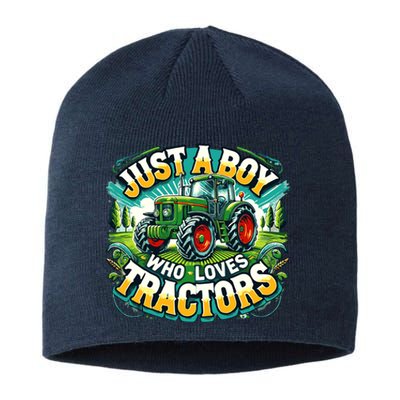 Just A Boy Who Loves Tractors Sustainable Beanie