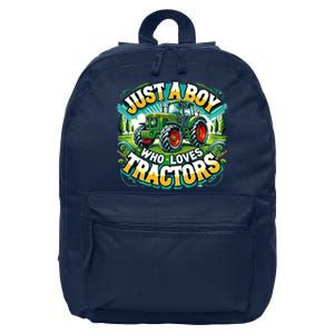 Just A Boy Who Loves Tractors 16 in Basic Backpack