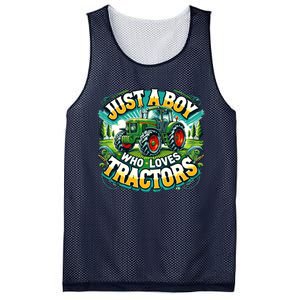 Just A Boy Who Loves Tractors Mesh Reversible Basketball Jersey Tank