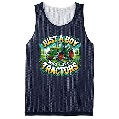 Just A Boy Who Loves Tractors Mesh Reversible Basketball Jersey Tank