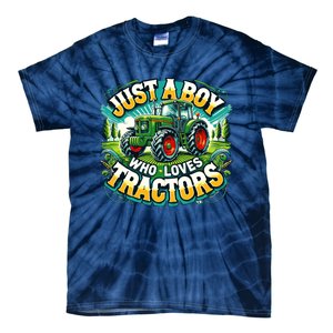 Just A Boy Who Loves Tractors Tie-Dye T-Shirt