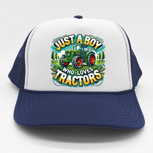 Just A Boy Who Loves Tractors Trucker Hat