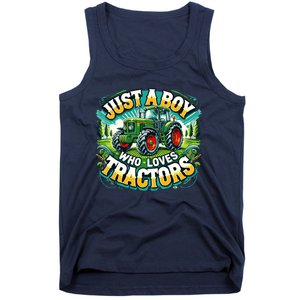 Just A Boy Who Loves Tractors Tank Top