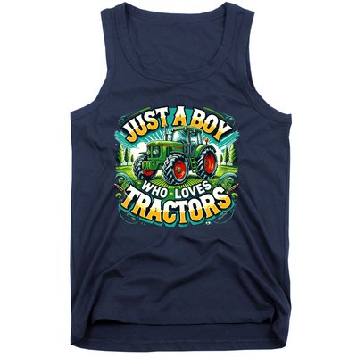 Just A Boy Who Loves Tractors Tank Top