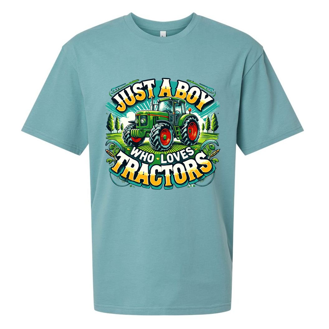 Just A Boy Who Loves Tractors Sueded Cloud Jersey T-Shirt