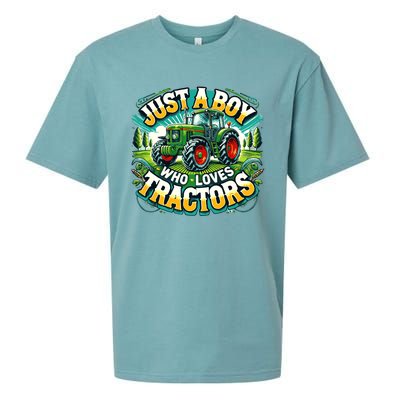 Just A Boy Who Loves Tractors Sueded Cloud Jersey T-Shirt