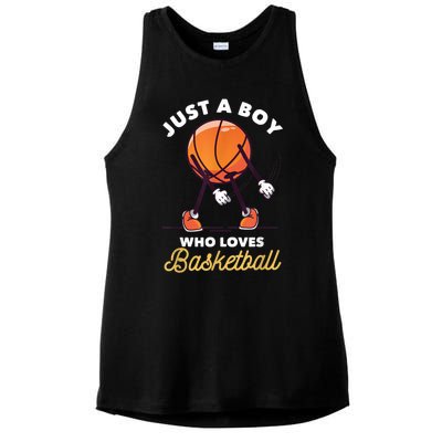 Just A B Oy Who Loves Basketball Sports Lover Player Gift Ladies PosiCharge Tri-Blend Wicking Tank