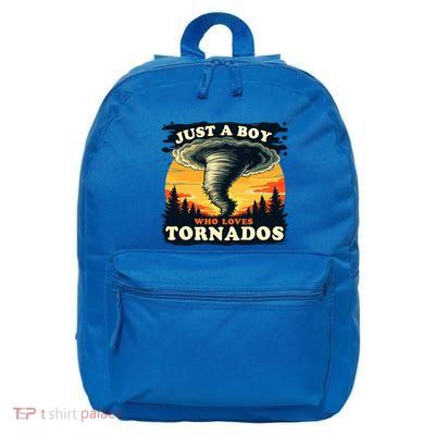 Just A Boy Who Loves Tornados Meteorology Storm Chaser 16 in Basic Backpack
