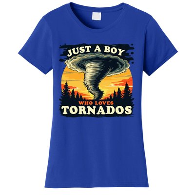 Just A Boy Who Loves Tornados Meteorology Storm Chaser Women's T-Shirt