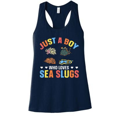 Just A Boy Who Loves Sea Slugs Quote For A Sea Slug Boy Women's Racerback Tank