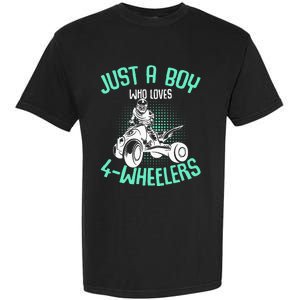 Just A Boy Who Loves 4 Wheelers Atv Quad Garment-Dyed Heavyweight T-Shirt