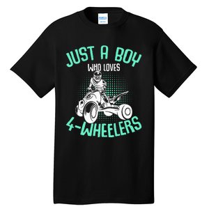 Just A Boy Who Loves 4 Wheelers Atv Quad Tall T-Shirt