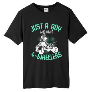 Just A Boy Who Loves 4 Wheelers Atv Quad Tall Fusion ChromaSoft Performance T-Shirt