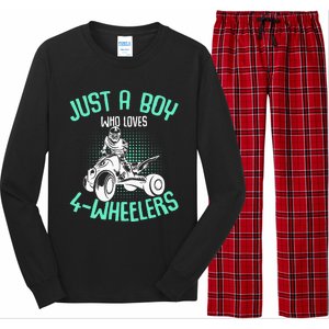 Just A Boy Who Loves 4 Wheelers Atv Quad Long Sleeve Pajama Set