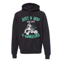 Just A Boy Who Loves 4 Wheelers Atv Quad Premium Hoodie