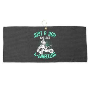 Just A Boy Who Loves 4 Wheelers Atv Quad Large Microfiber Waffle Golf Towel