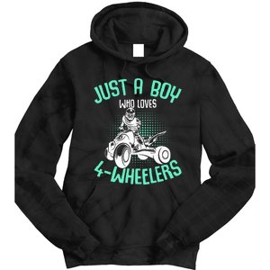 Just A Boy Who Loves 4 Wheelers Atv Quad Tie Dye Hoodie