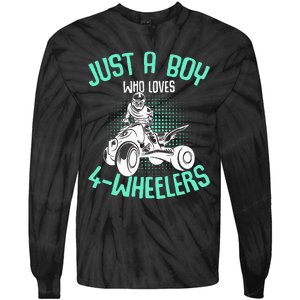 Just A Boy Who Loves 4 Wheelers Atv Quad Tie-Dye Long Sleeve Shirt