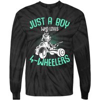 Just A Boy Who Loves 4 Wheelers Atv Quad Tie-Dye Long Sleeve Shirt