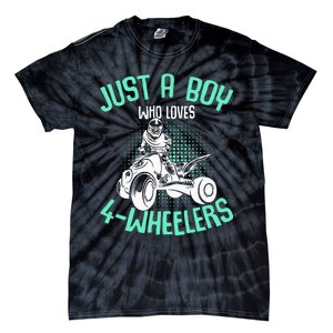 Just A Boy Who Loves 4 Wheelers Atv Quad Tie-Dye T-Shirt