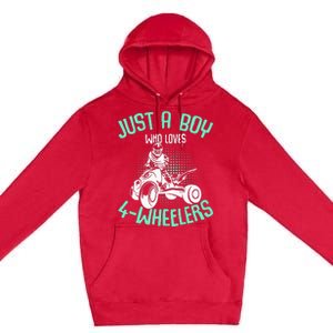 Just A Boy Who Loves 4 Wheelers Atv Quad Premium Pullover Hoodie