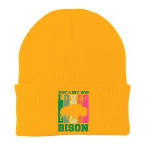 Just A Boy Who Loves Bison Knit Cap Winter Beanie