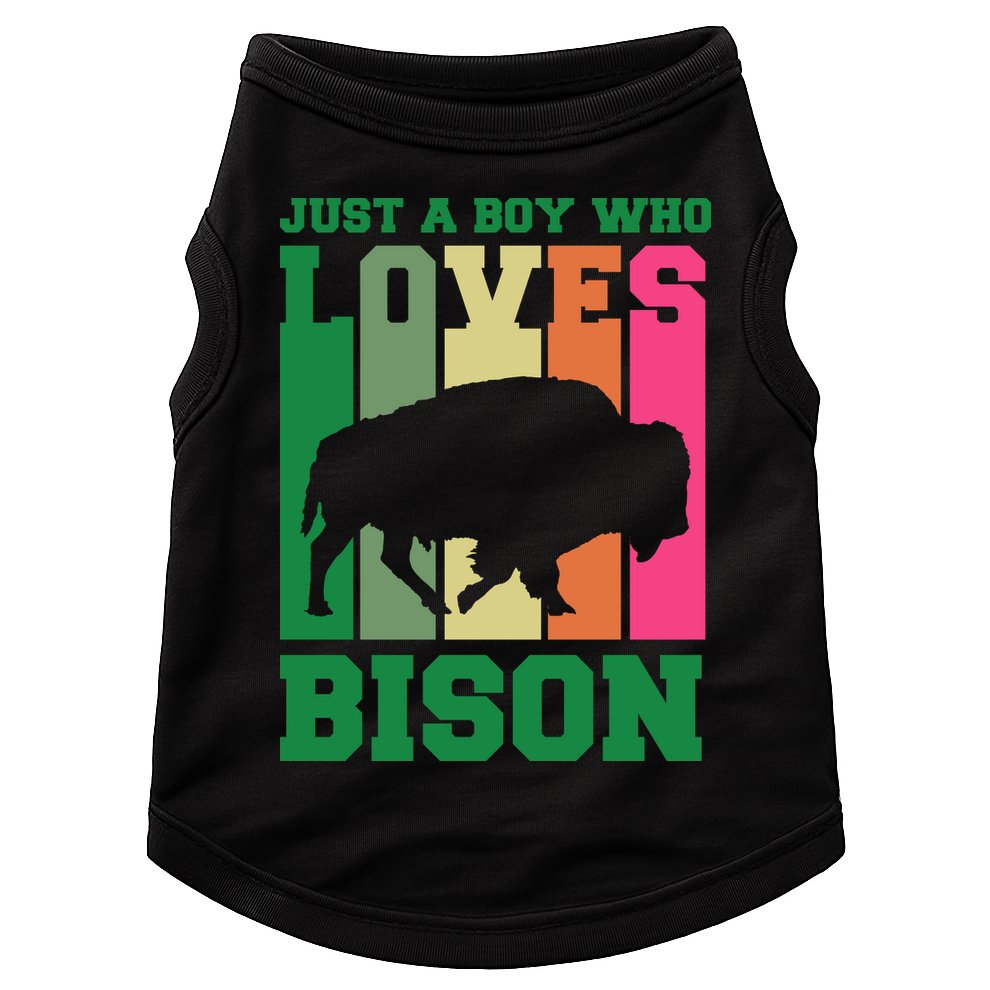 Just A Boy Who Loves Bison Doggie Tank