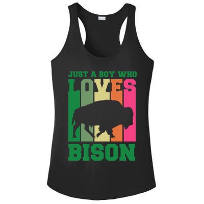 Just A Boy Who Loves Bison Ladies PosiCharge Competitor Racerback Tank