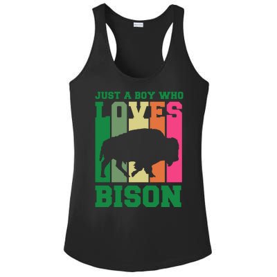 Just A Boy Who Loves Bison Ladies PosiCharge Competitor Racerback Tank