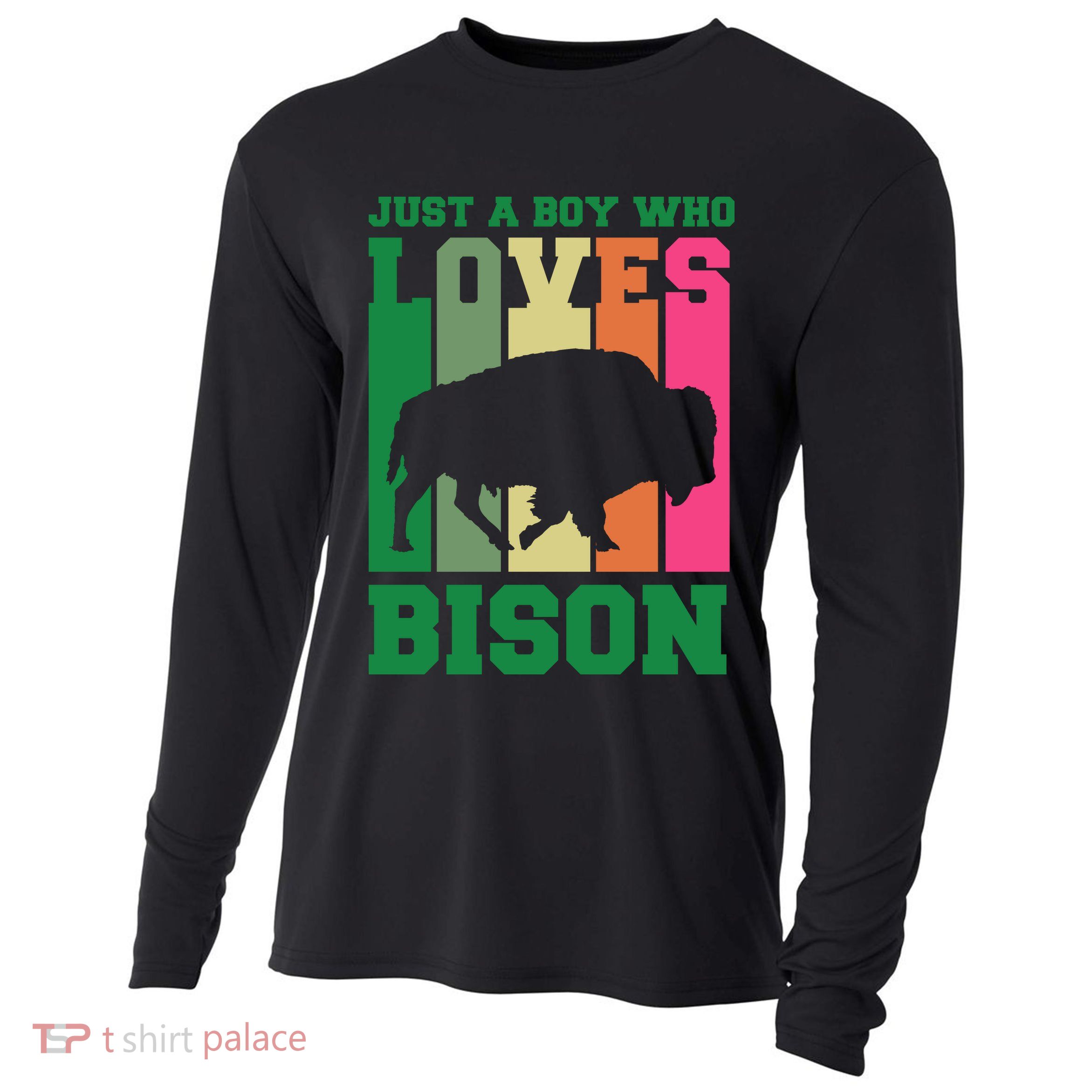 Just A Boy Who Loves Bison Cooling Performance Long Sleeve Crew