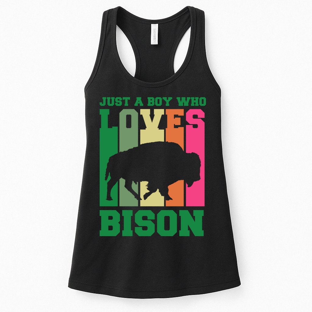 Just A Boy Who Loves Bison Womens Tank Top