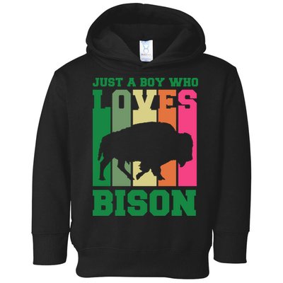 Just A Boy Who Loves Bison Toddler Hoodie